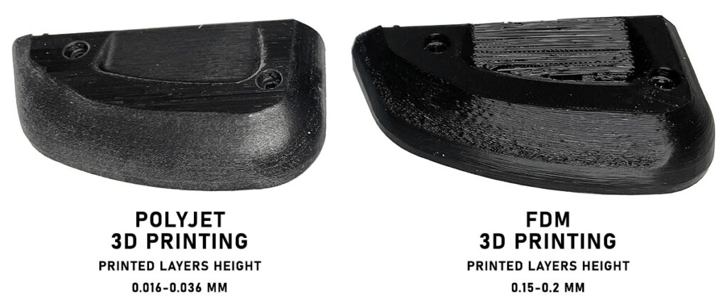 PolyJet printers 3D print parts with significantly higher resolution